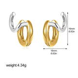 Two-Tone Bilayer Geometric Stud Earrings