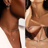 Dainty CZ Flower Pendant Necklace