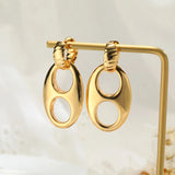 Linked Oval Hoop Earrings