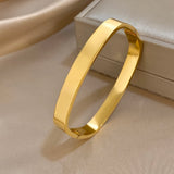 Square-Edge Stainless Steel Bangle