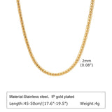 Gold Wheat Chain Necklace