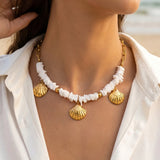 Gold Seashell Pendant Necklace
