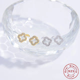 Sterling Silver Clover Stud Earrings