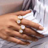Luxury Double Round Zircon Ring