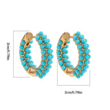 Green Beaded Circle Hoop Earrings