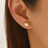 Pearl Flower Stud Earrings
