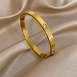 Gold-Plated Zirconia Bangle