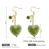 Candy Heart Zircon & Pearl Earrings