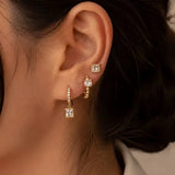 Cubic Zirconia Piercing Earring Set (3 Pcs)