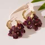 Vintage Resin Petal Flower Earrings