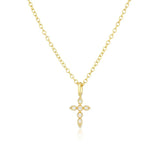 Crystal Zircon Cross Pendant Necklace