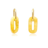 Hollow Green Stone Square Earrings