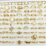 Mixed 30 piece Lot Gold Color Ringers - Mixed Sizes and Mixed Designs