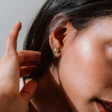 Molten Droplet Pearl Stud Earrings