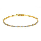 Sparkling Cubic Zirconia 14K Gold Tennis Bracelet