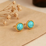 Turquoise Round Drop Earrings