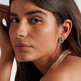 Vintage Green Doughnut Zircon Earrings