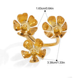 Metal Flower Adjustable Open Ring