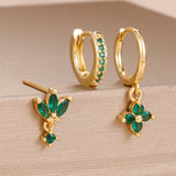 Gemma Floral Crystal Earring Set