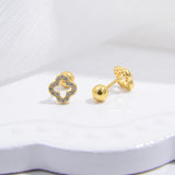 Sterling Silver Clover Stud Earrings