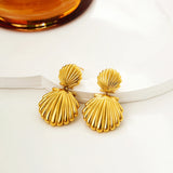 Shell Textured Drop Earrings