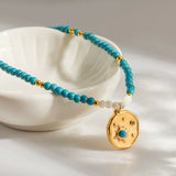 Turquoise Sun Pendant Necklace