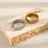 Double Layer Colorful Zircon Ring
