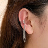 Butterfly & Pearl Tassel Ear Cuff