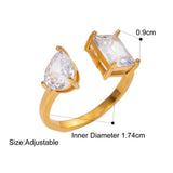Waterdrop Zircon Open Statement Ring