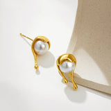 Molten Droplet Pearl Waterdrop Studs