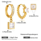 Cubic Zirconia Piercing Earring Set (3 Pcs)