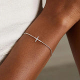 Sterling Silver Cross Chain Bracelet