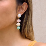 Handmade Beaded Pearl Drop Earrings