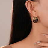 Vintage Resin U-Shape Hoop Earrings