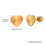 Silver Heart Sunburst Studs