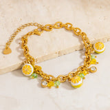 Lemon Charm Gold Chain Bracelet