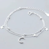 Sterling Silver Star & Moon Bracelet