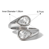 Waterdrop Zircon Open Statement Ring