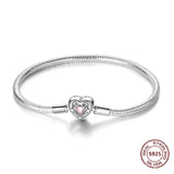 Sterling Silver Zirconia Charm Bracelet