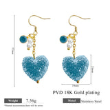 Candy Heart Zircon & Pearl Earrings