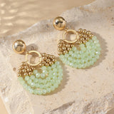 Layered Beaded Drop Earrings
