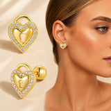 Gold CZ Cartilage Stud Set