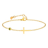 Birthstone CZ Cross Chain Bracelet