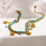 Bohemian Turquoise Double Layer Anklet