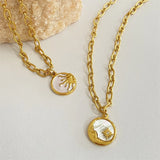 Sun & Moon Coin Pendant Necklace