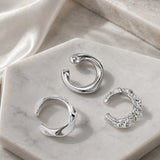 Gold Textured Ear Cuff Set (3-Piece)