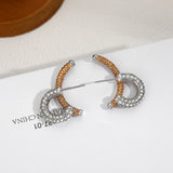 Mixed Metal Geometric Stud Earrings