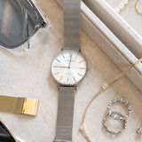 Silver Sunburst Watch