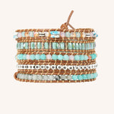 Amazonite and Turquoise Five Wrap Bracelet