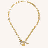 Pavé Heart Toggle Necklace